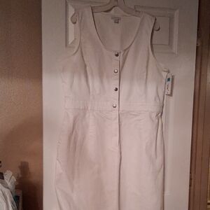 Liz Claiborne Cream Button-Front Dress
